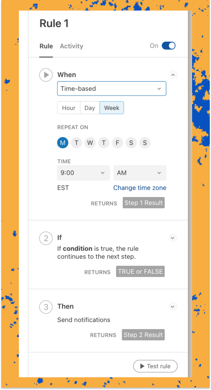 Coda's Automation feature allows you to schedule tasks to start at certain times. This means you can easily do recurring tasks and reminders.