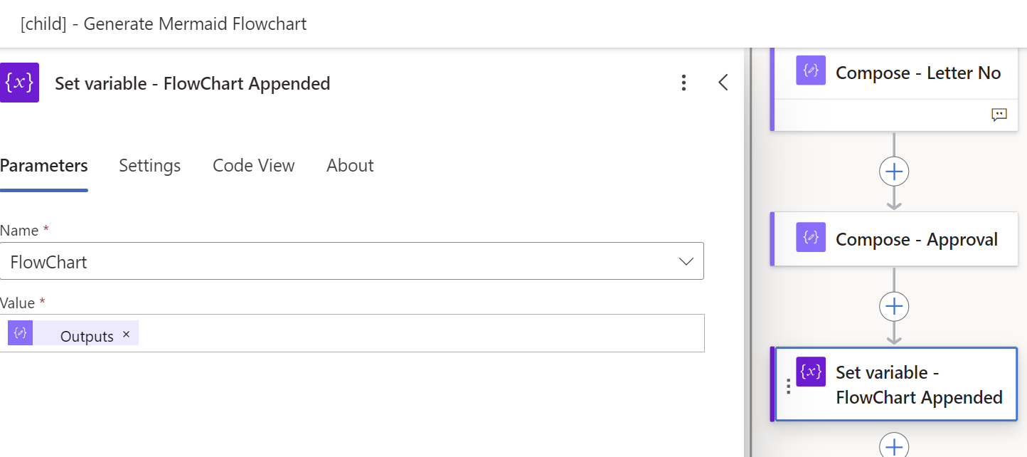 Set variable - FlowChart Appended
