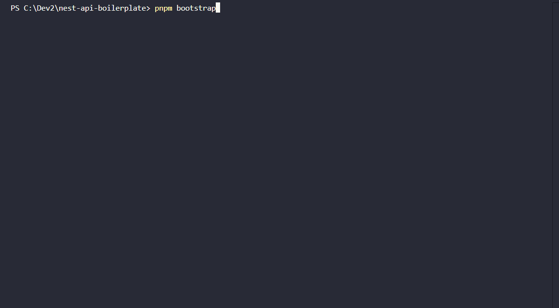 pnpm bootstrap running