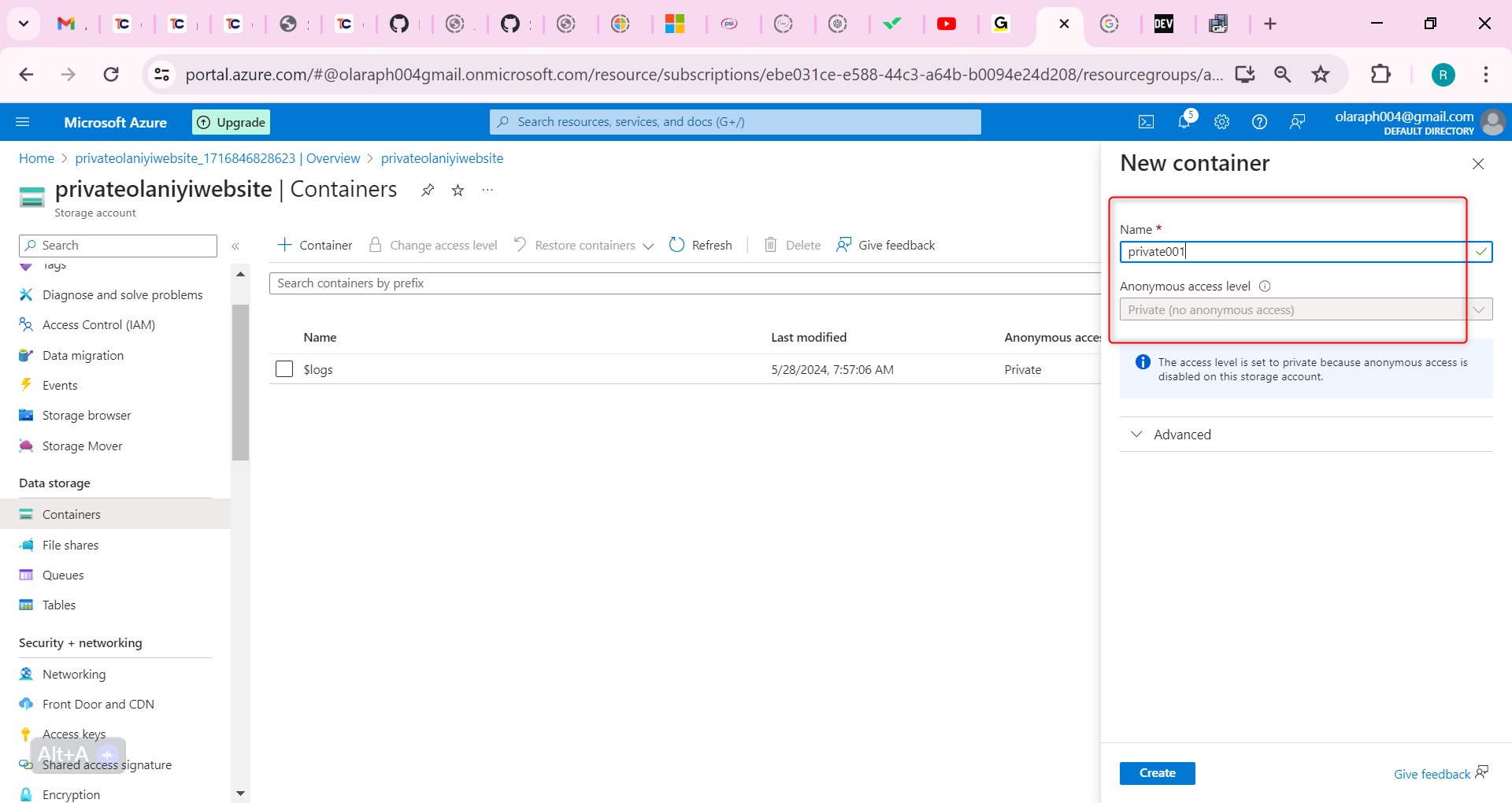 Name of the container