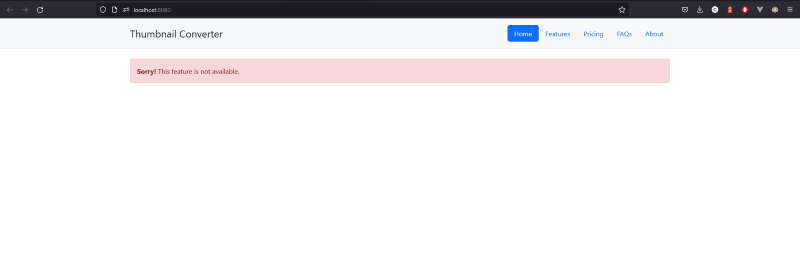 Sample app - feature not available