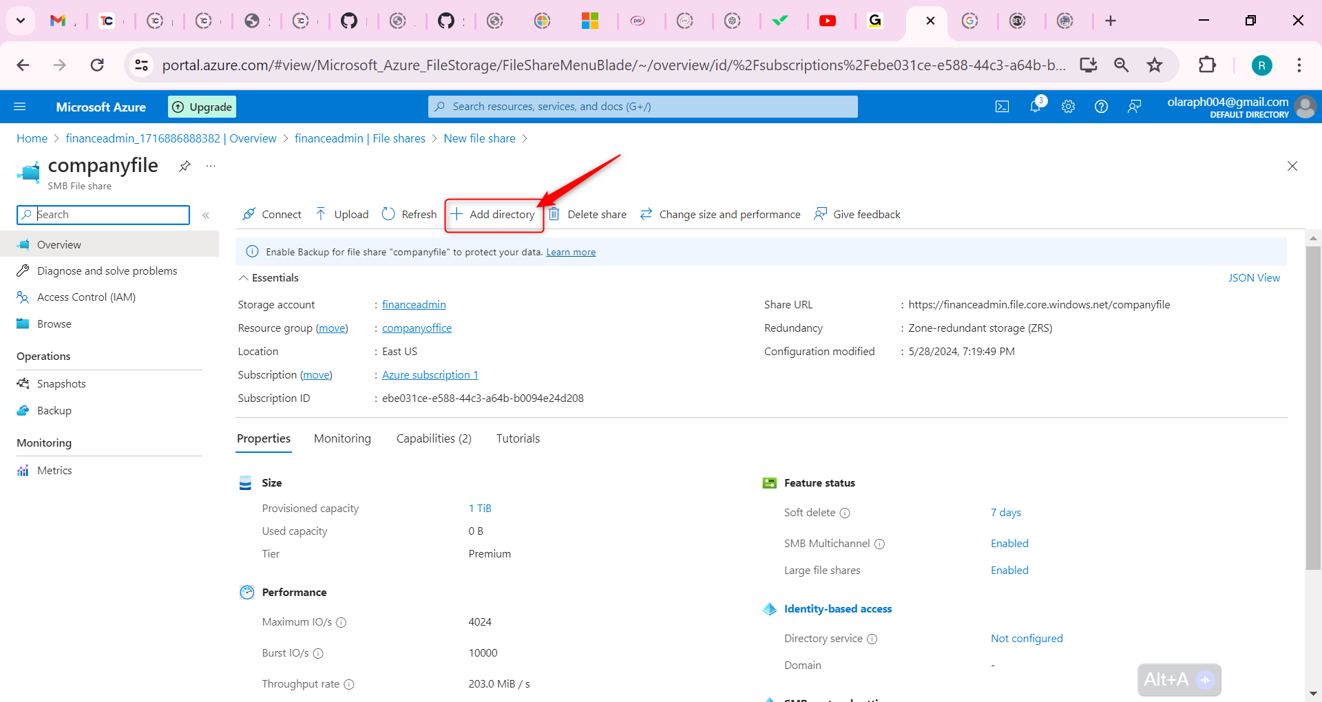 select + Add directory