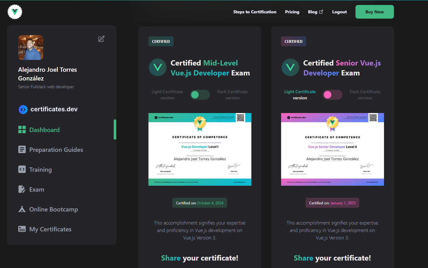 Vue Certification