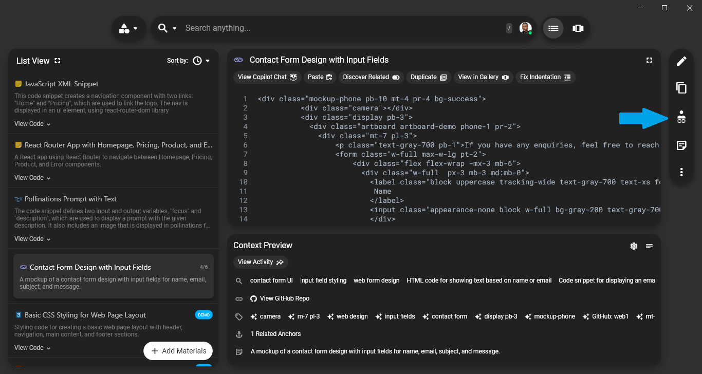 Image showing shareable link icon