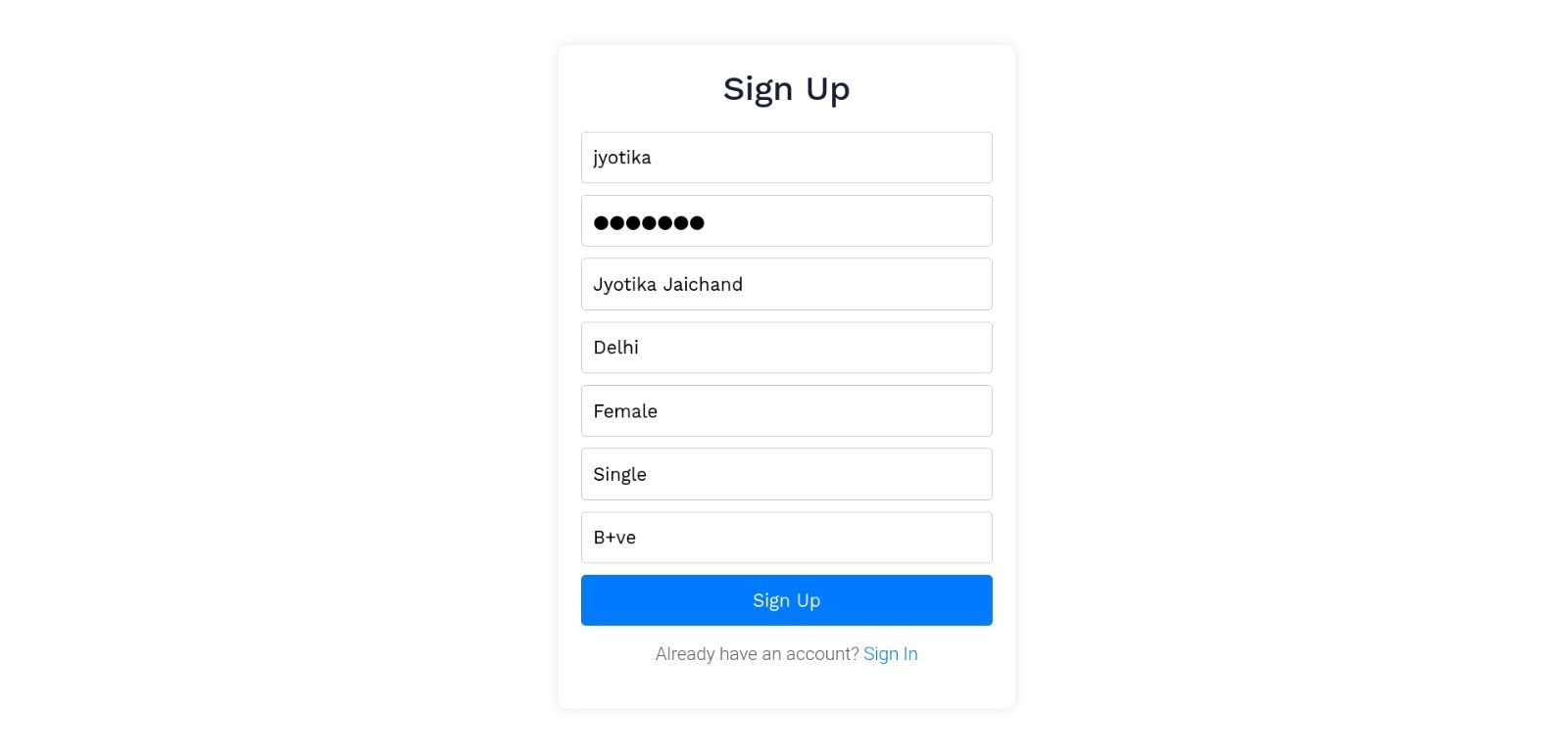sign up