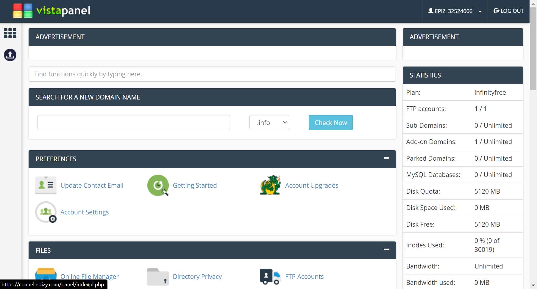 Open CPanel