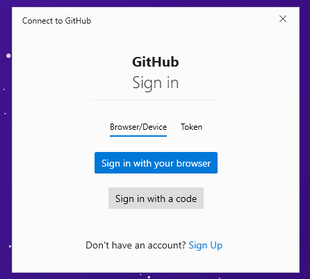 Sign in with the browser