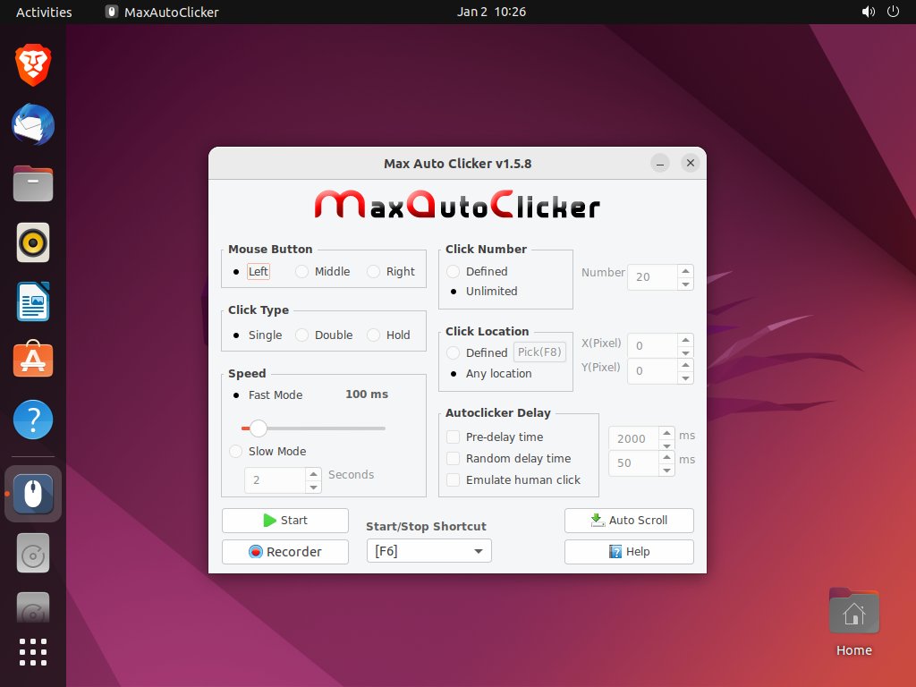 Auto Clicker Ubuntu Linux