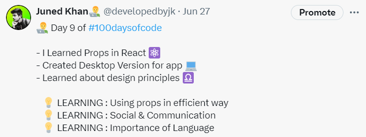 9 day journey of developedbyjk