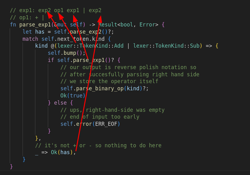 Parsing a non-terminal