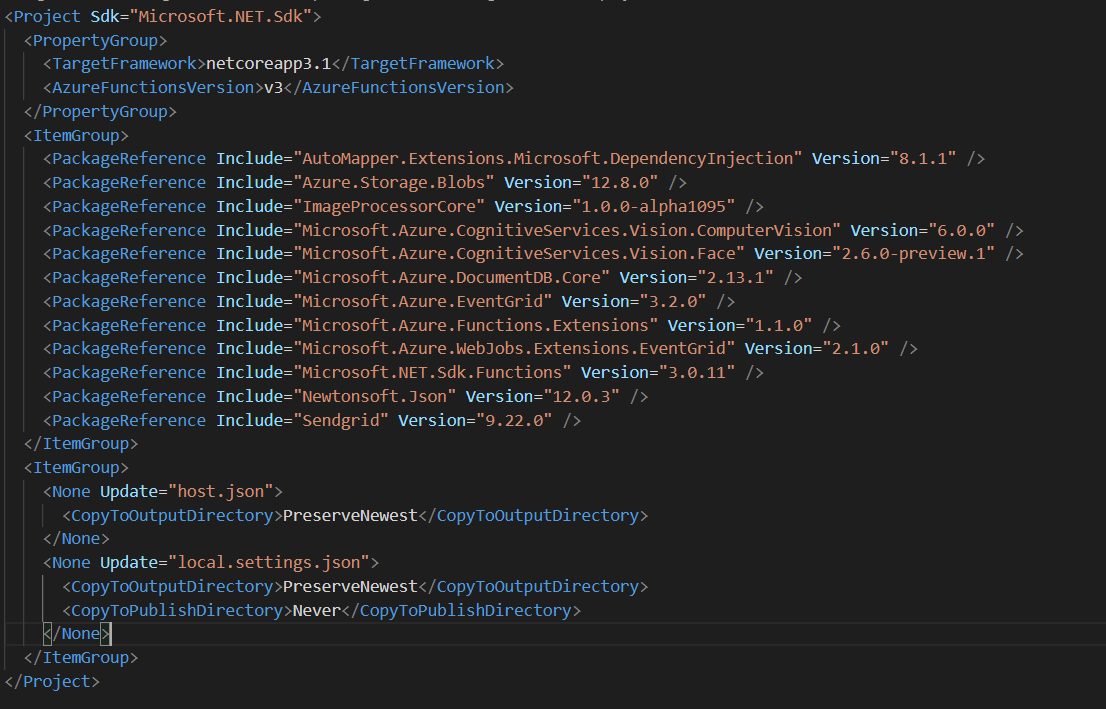 Nuget Packages and Other settings