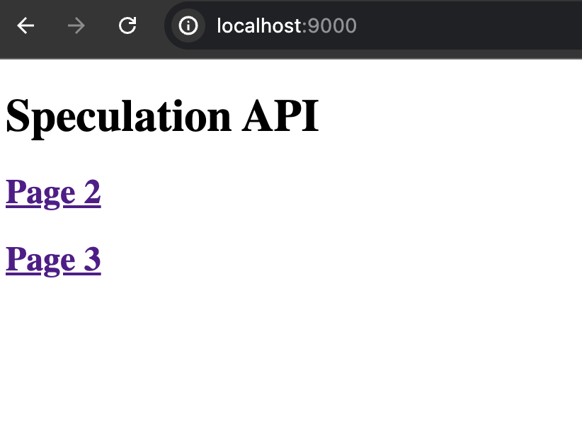 Sitio web con links a page2 y page3