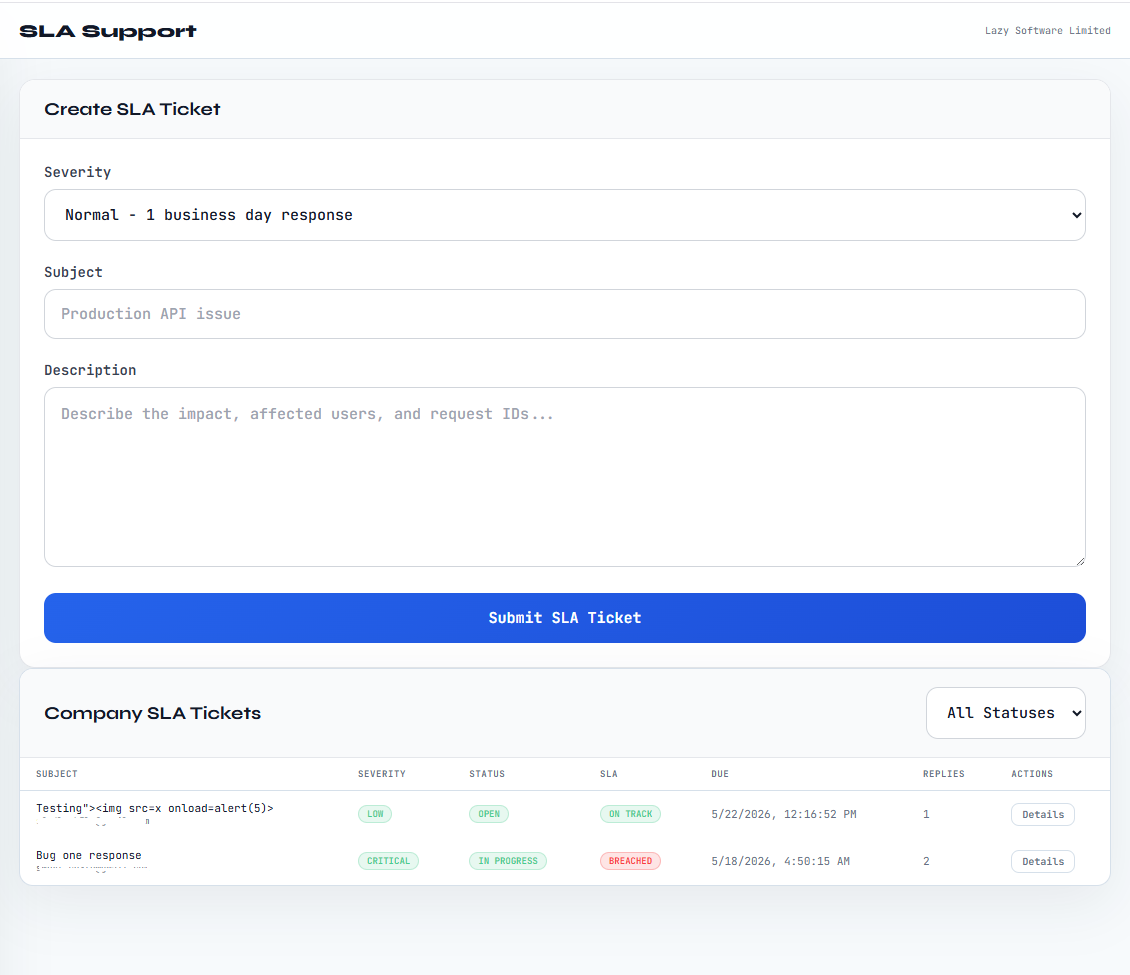 API Peek - SLA Support