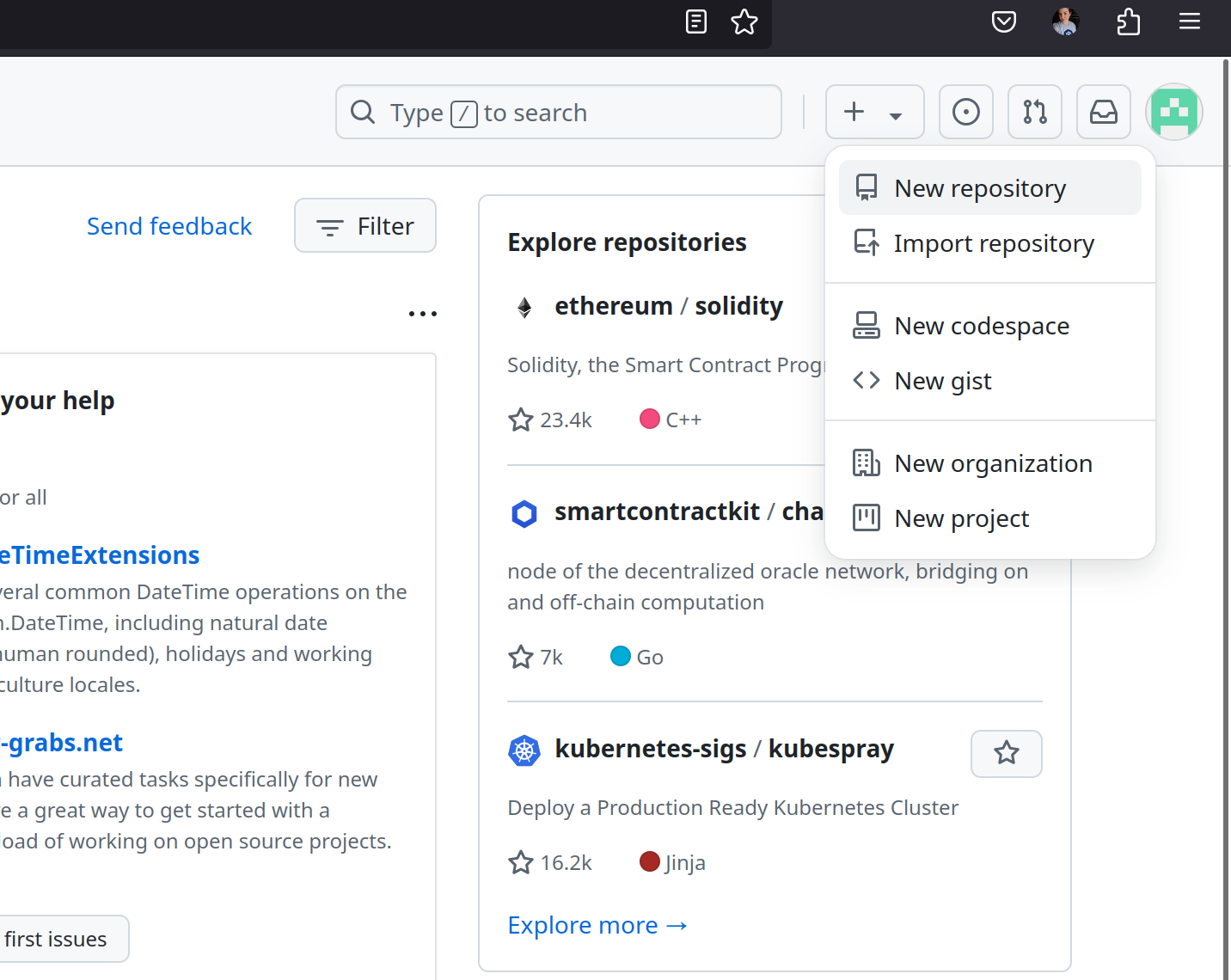 Creating a new repository on GitHub