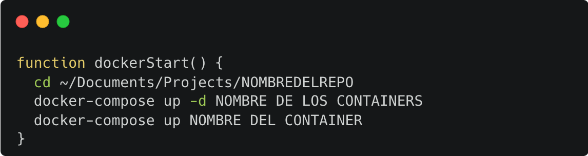 Function to start Docker