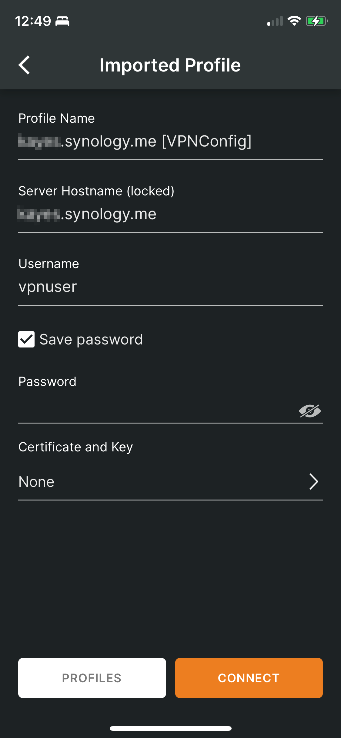 Enter Username and Password