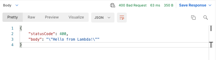 HTTP400 with response data