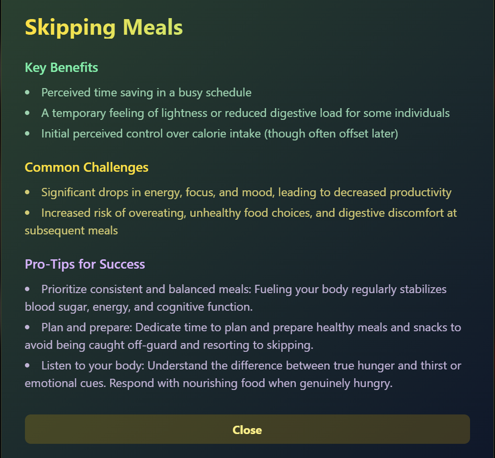 skipping meal-bad habit ai insights