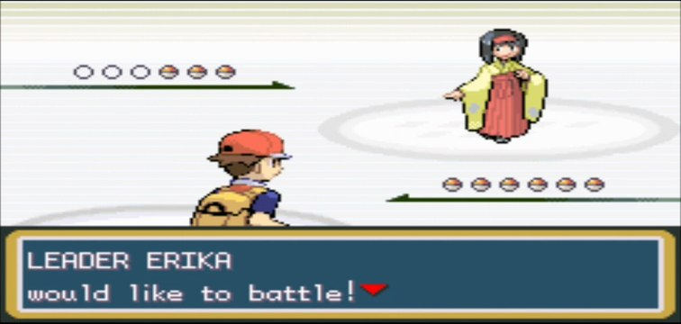 Nintendo Pokemon Fire Red Erika Battle
