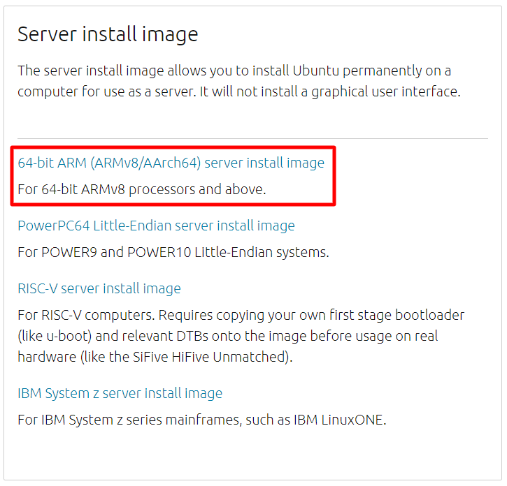 VirtualBuddy 安裝 Ubuntu 24.04 ARM 架構伺服器版本映像檔選擇畫面