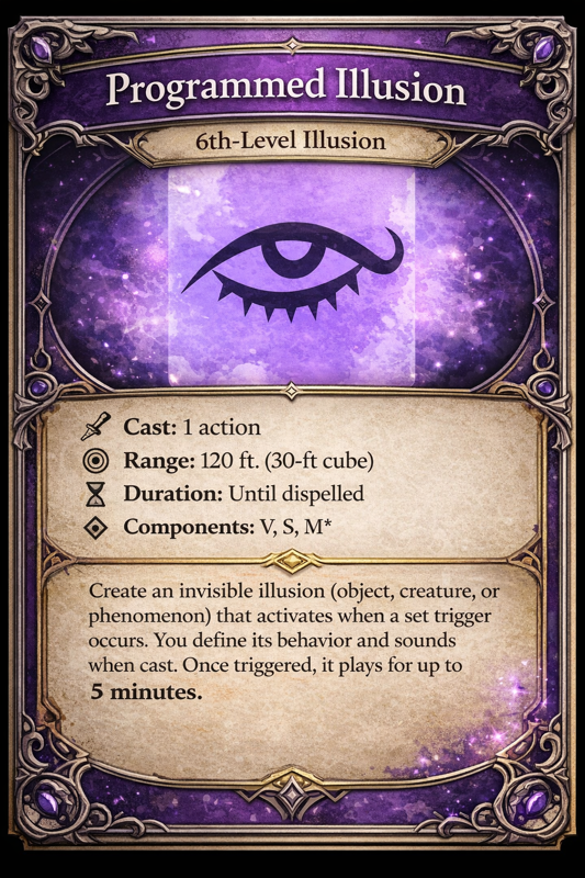 Programmed illusion spell