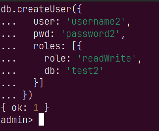 User creation successful
