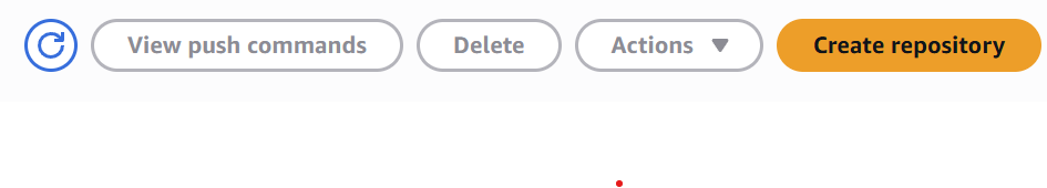 ECR console showing the Create repository page