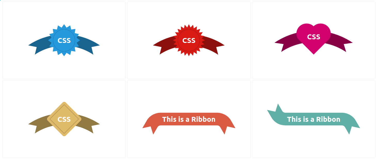 CSS only ribbon with curved shapes