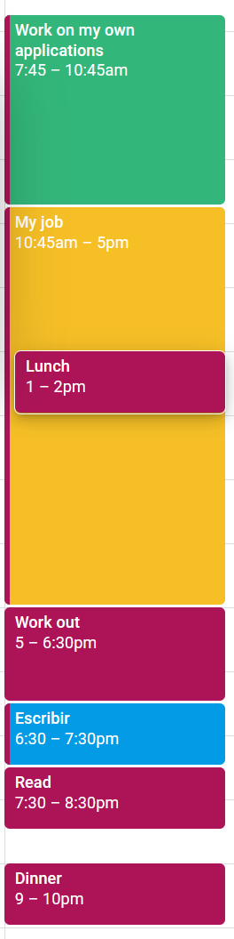 One day of my calendar