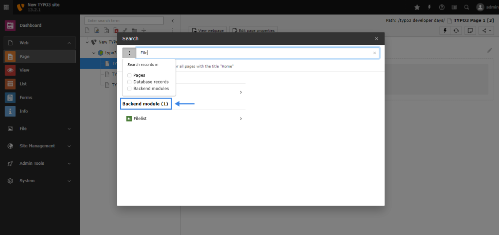 Global Live Search Now Includes Backend Modules