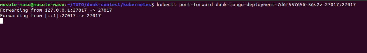 mongo pod accessible to local m