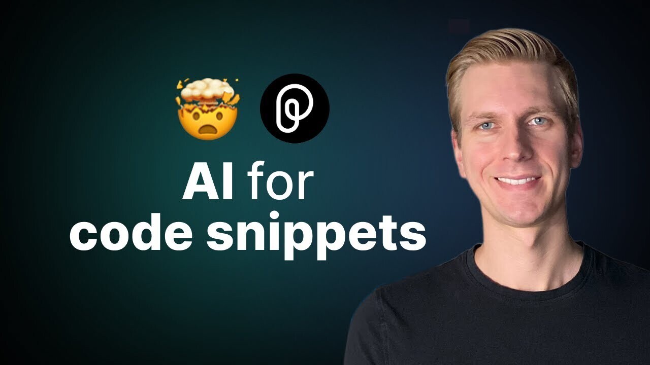 Video thumbnail with the text AI for Code Snippets