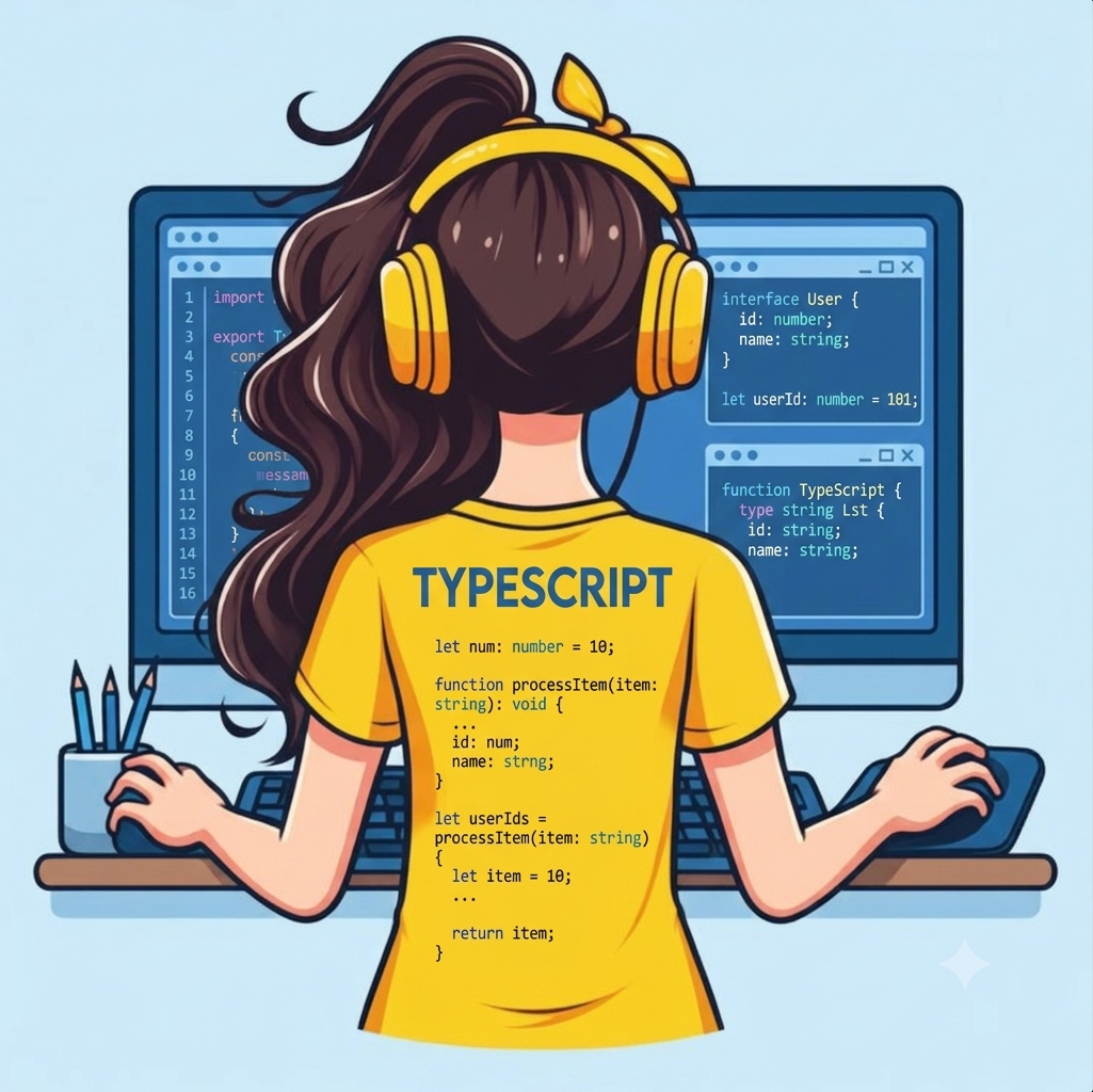 TypeScript developer girl image