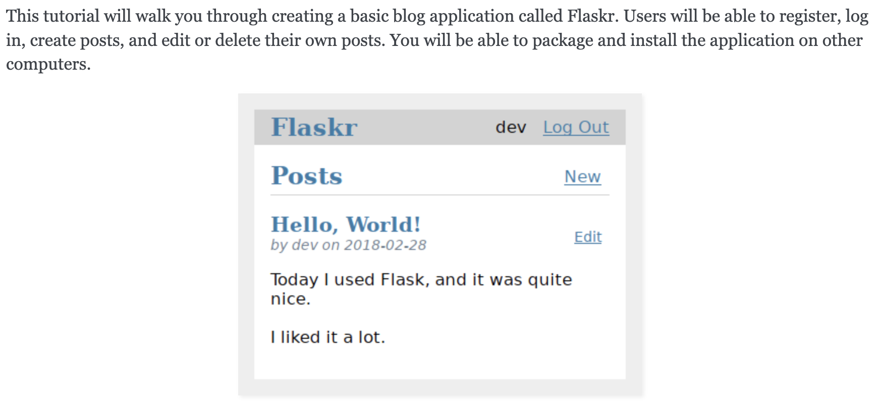 Flask Official Tutorial
