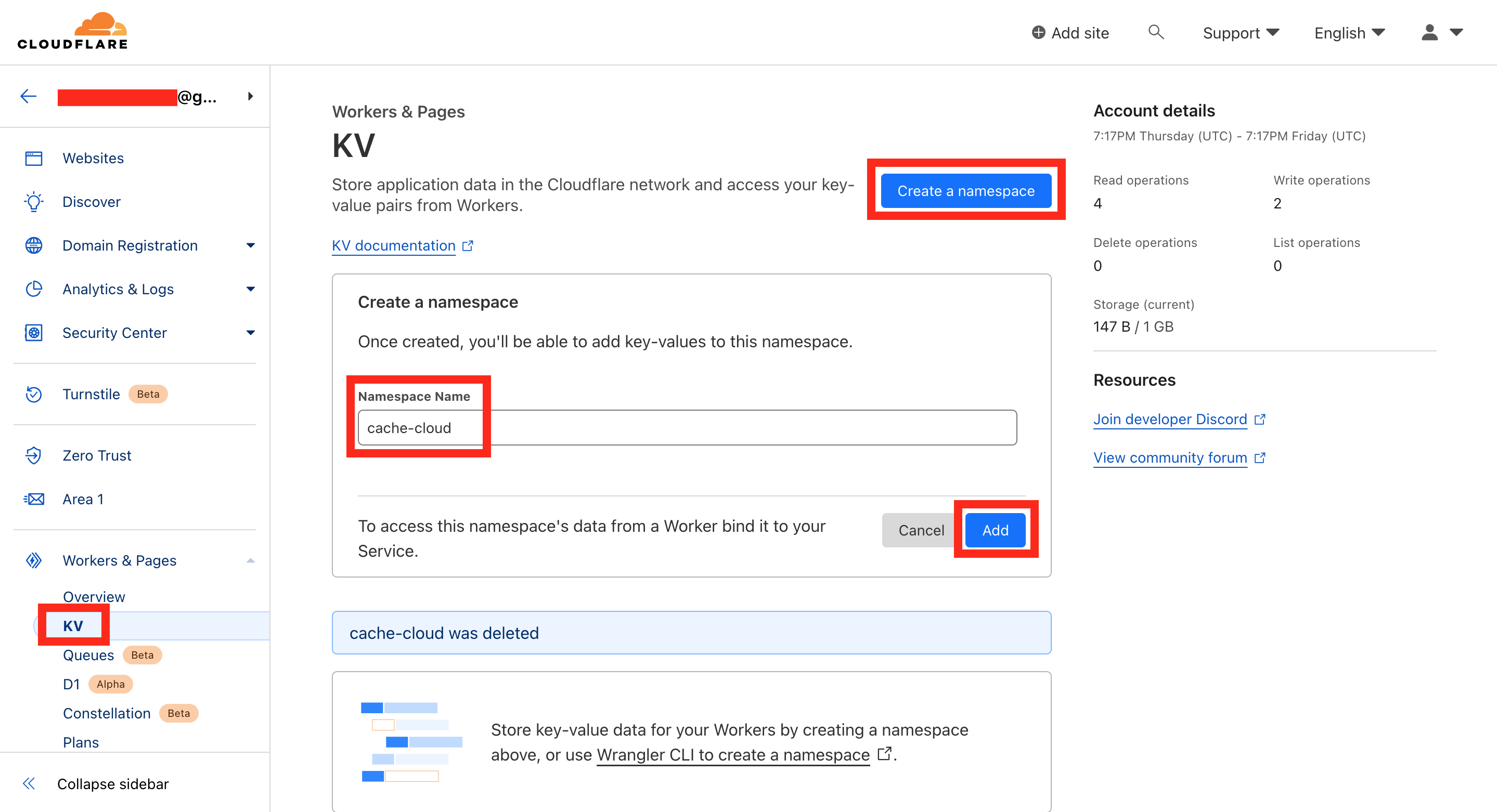 Configure KV