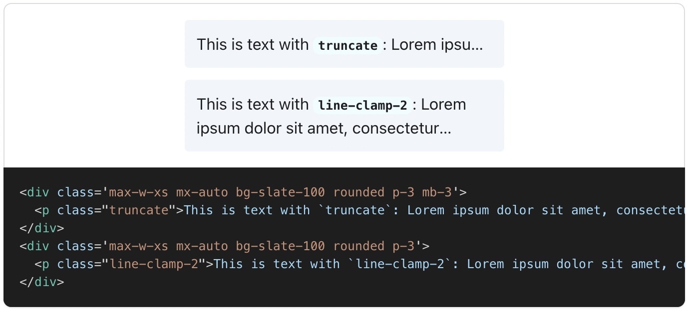 truncate and line-clamp