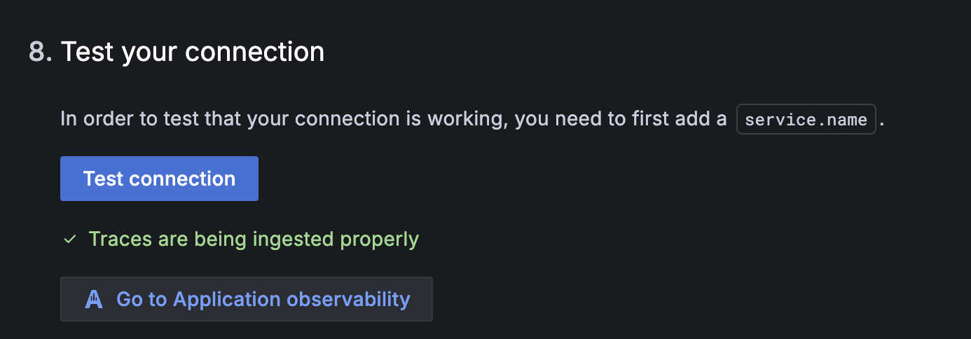OTLP connection successful