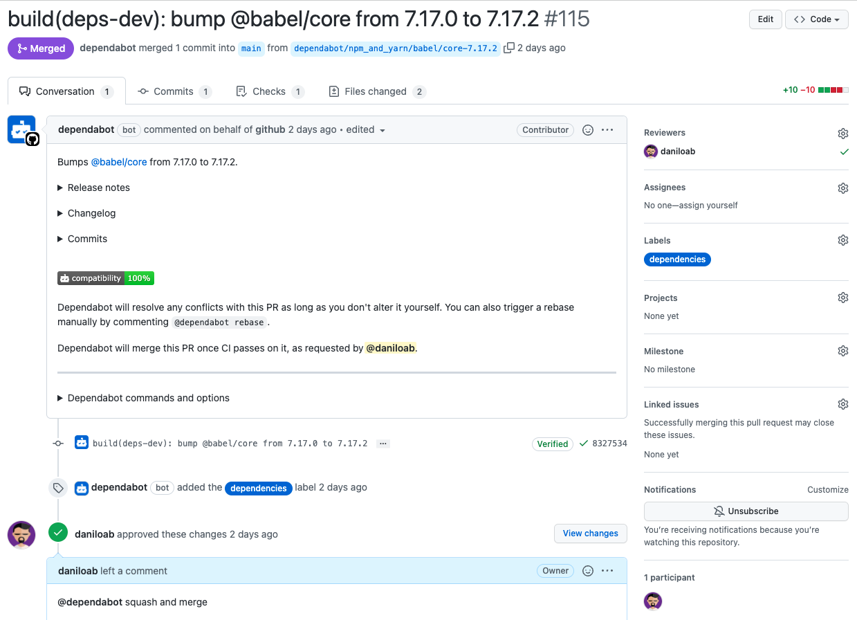 pull request detail github page print
