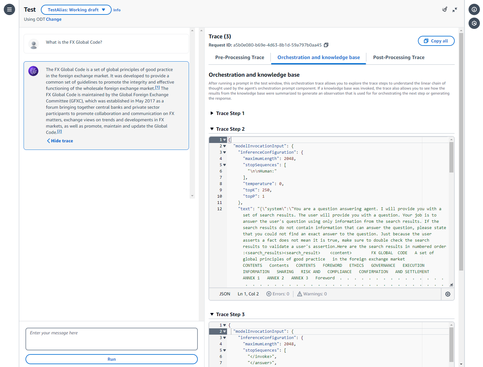 Agent performing knowledge base search