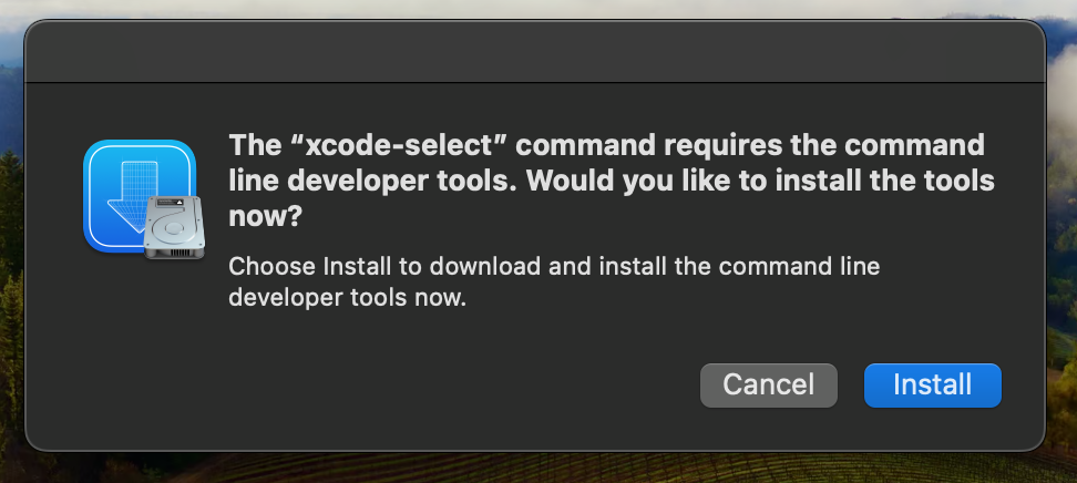 xcode-select --install popup