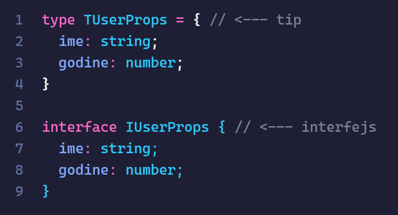 Basic example of types and interfaces