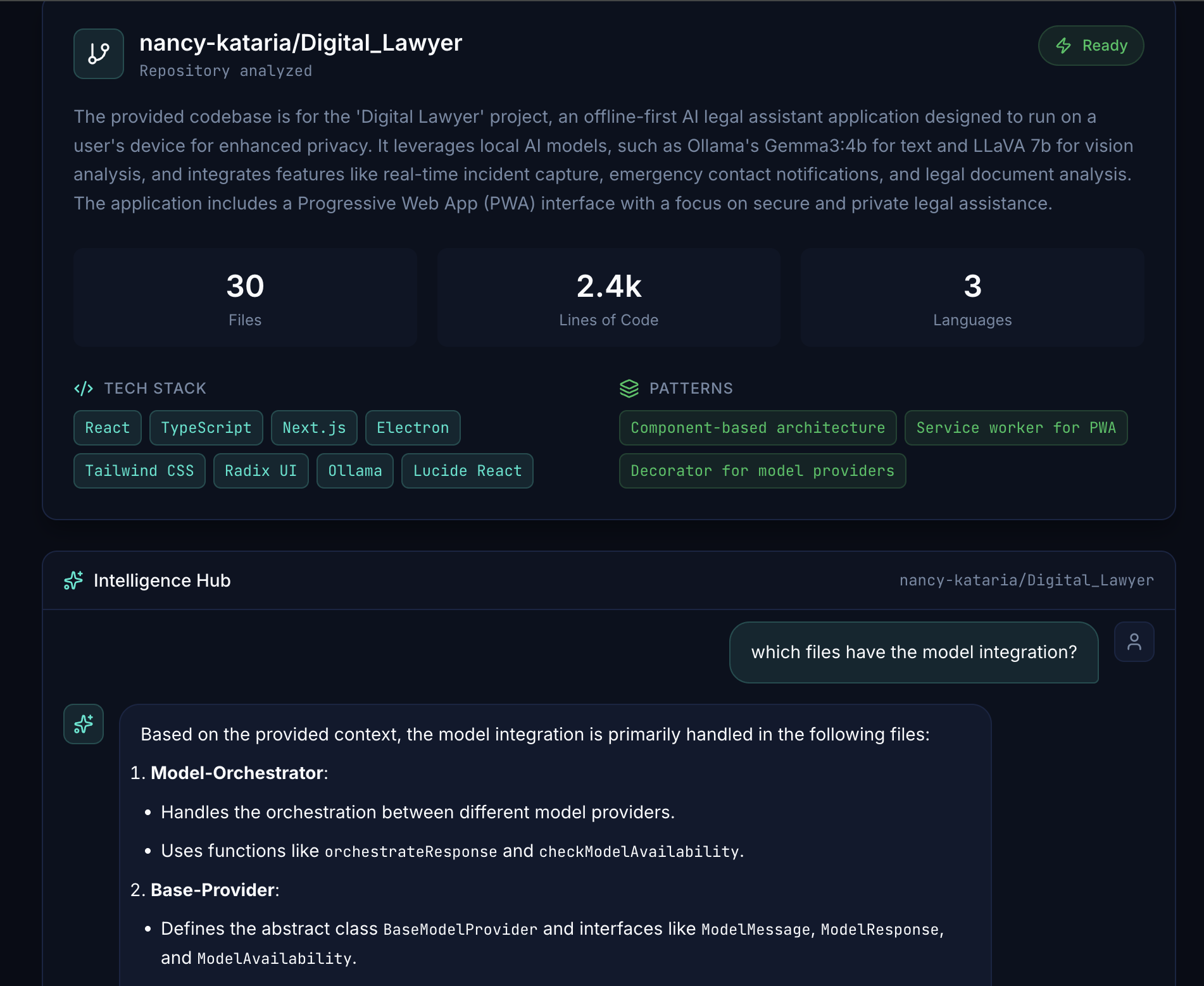 Codebase Intelligence screenshot 2