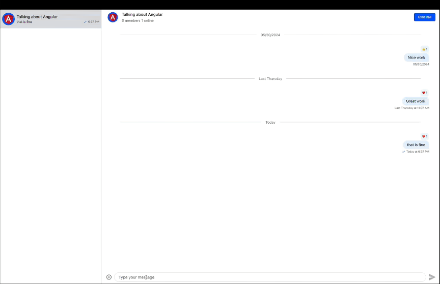 A preview of the chat and video calling app