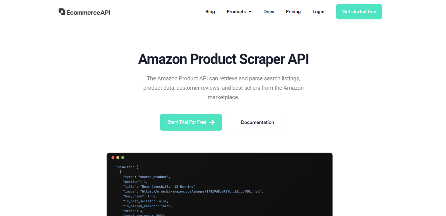 EcommerceAPI's Amazon Scraper API