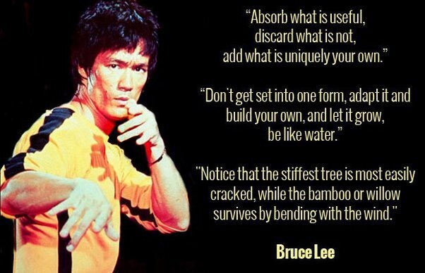 Image of Bruce Lee with the “Absorb what is useful” quote