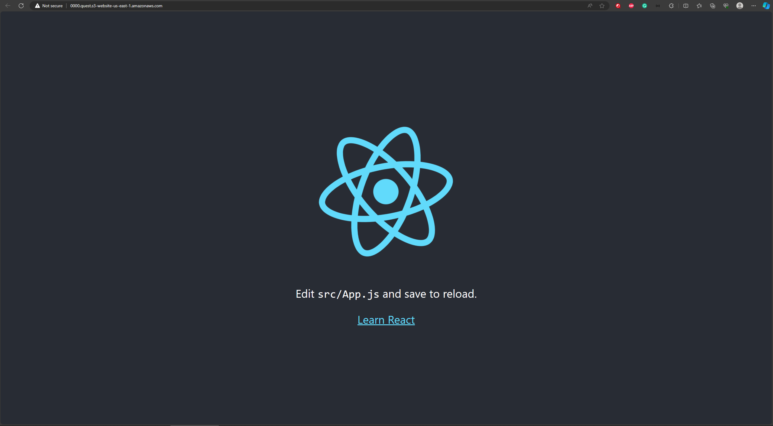 AWS S3 bucket site preview screenshot