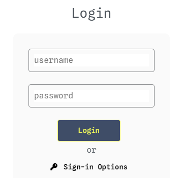 Login page