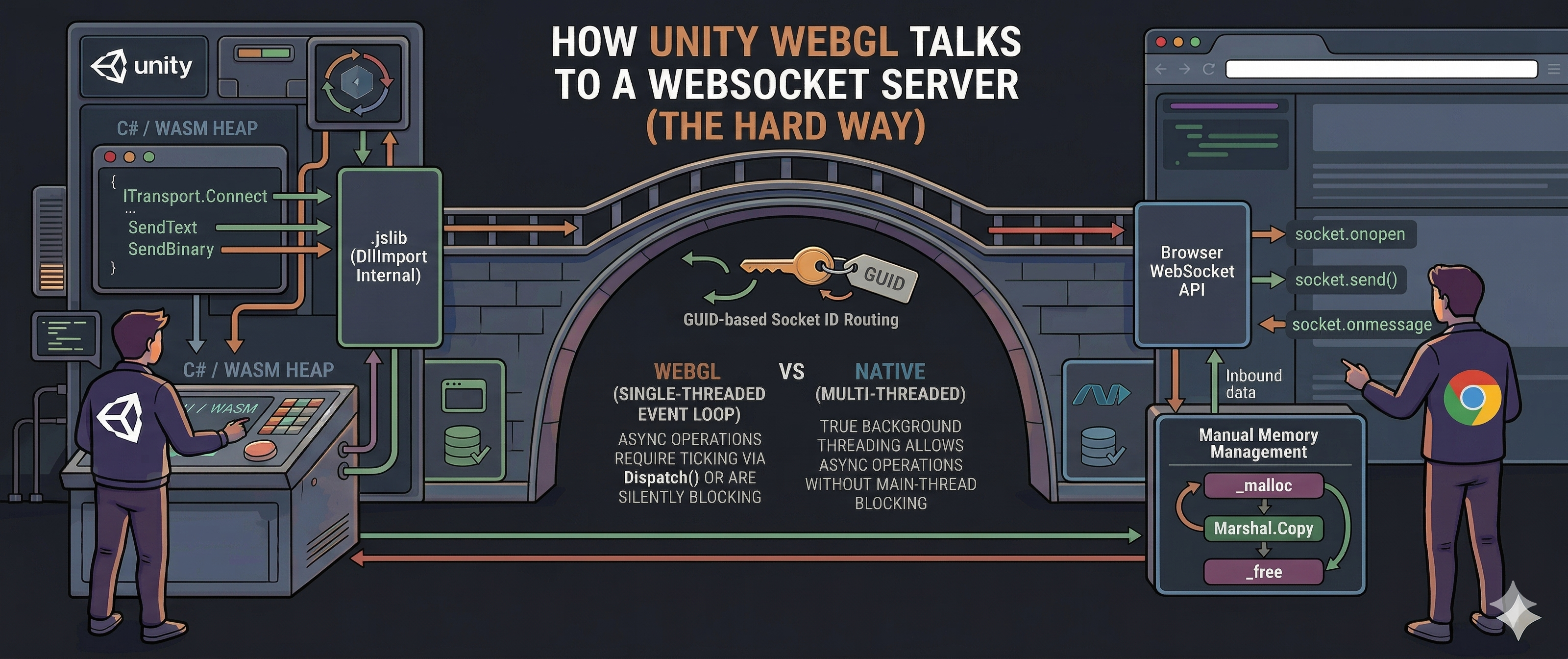 How Unity WebGL Talks to a WebSocket Server (The Hard Way)