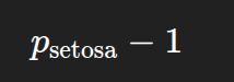 Cross‑entropy derivative for Setosa