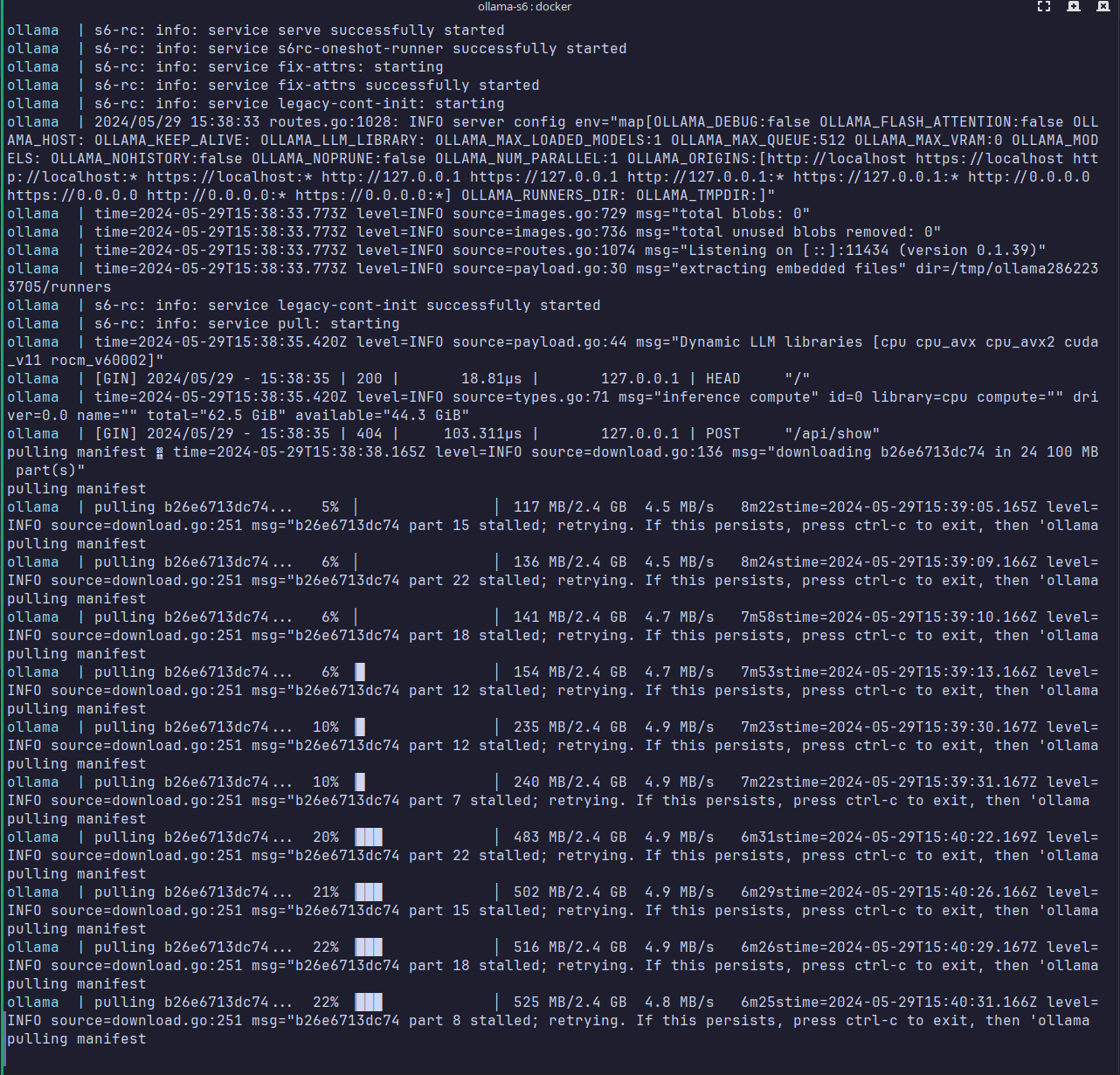 ollama s6 downloading
